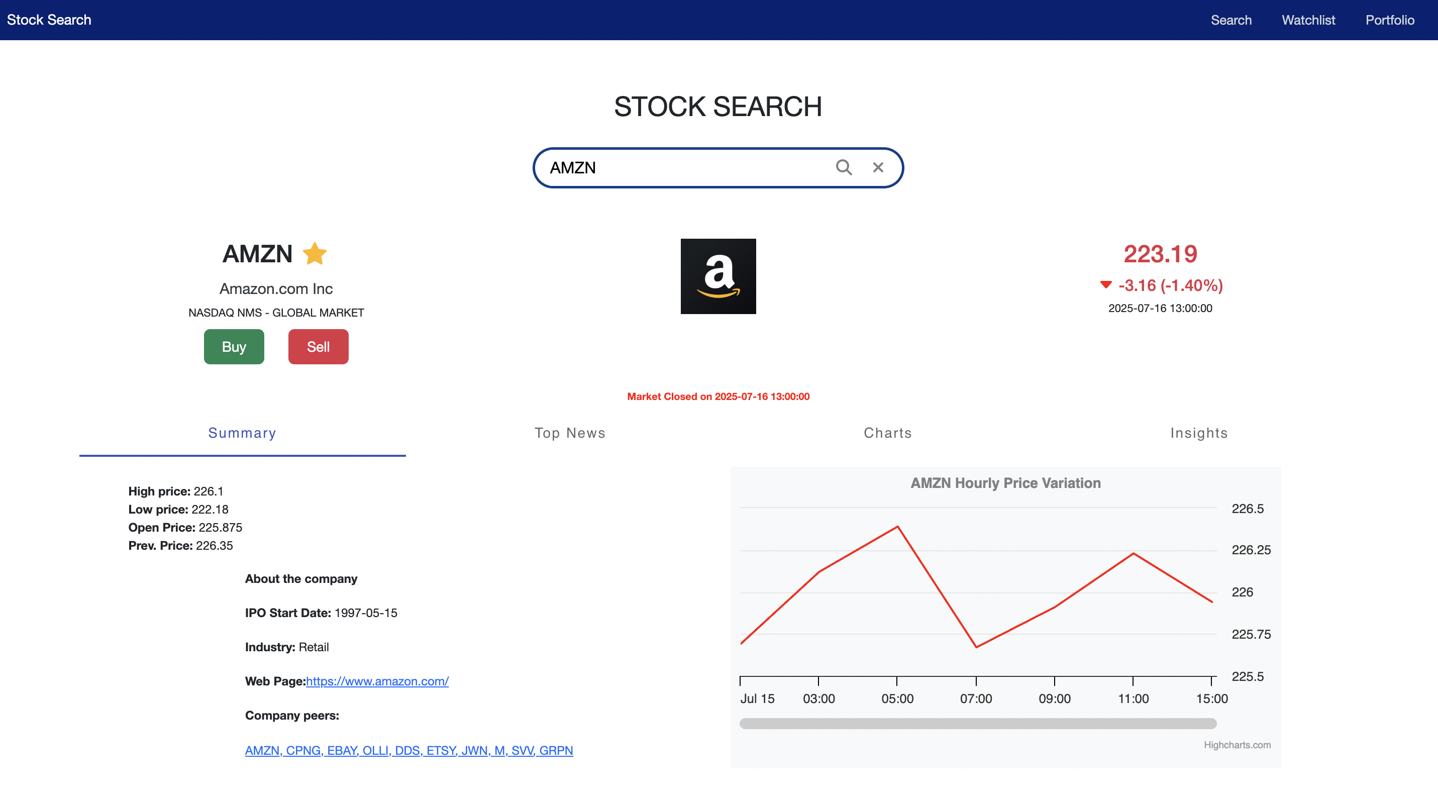 Stock Analysis Platform